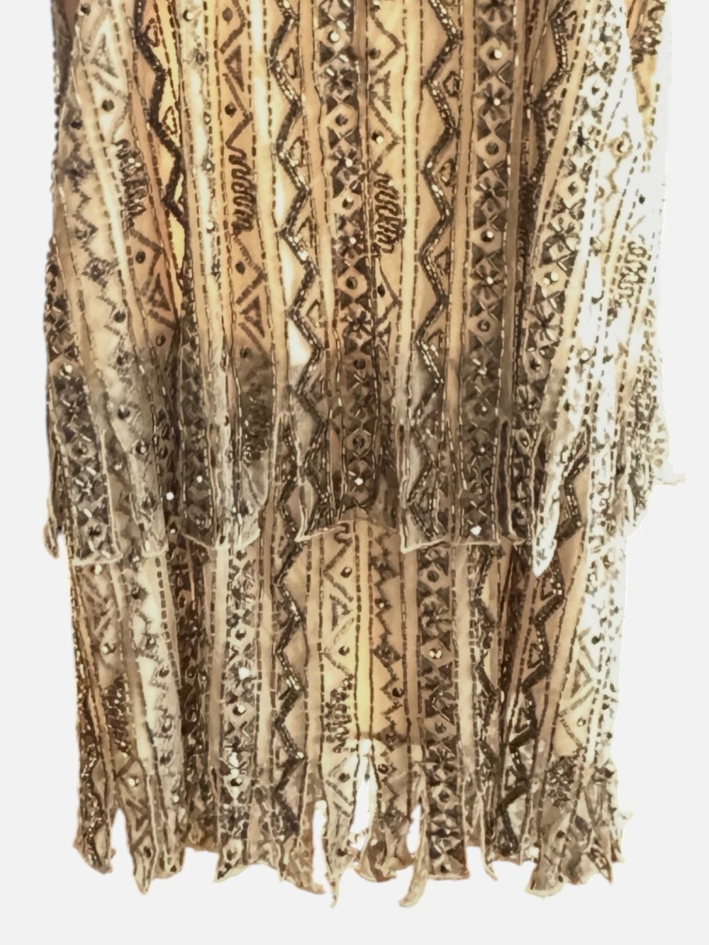 Haute Hippie Gold Sequin Fringe Slip Dress - Picture 3 of 8
